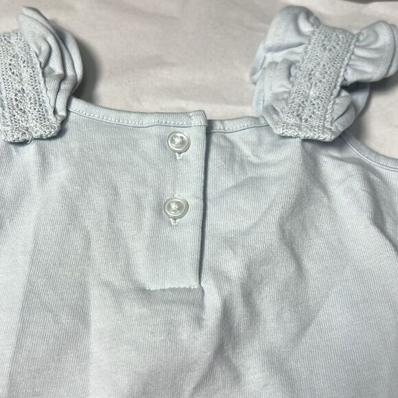 Janie and Jack 101039001 Girl Light Blue Ruffle Strap Top size 6-12 months NWT - Picture 8 of 9